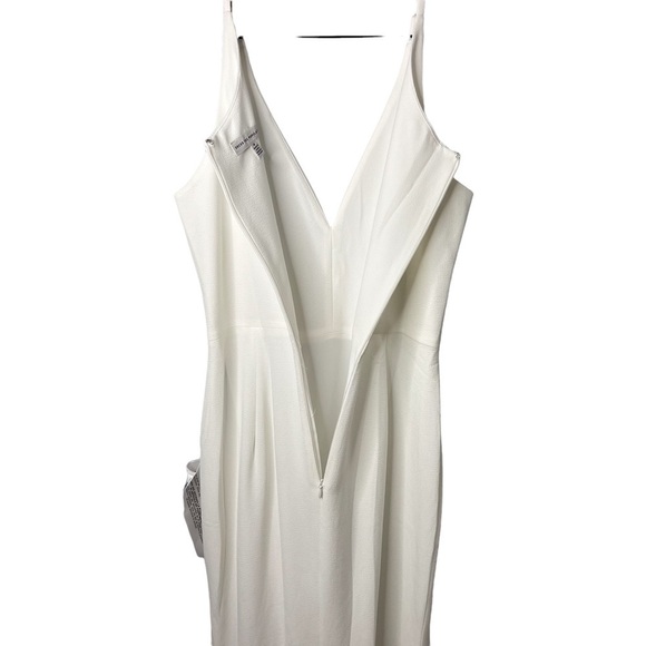 Dress The Population Estella Dress Gown Leg Slit White Size Medium Bridal Prom - Picture 8 of 14